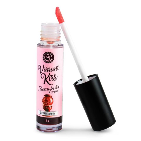 LIP GLOSS VIBRANT KISS STRAWBERRY GUM - Żel stymulujący dla par