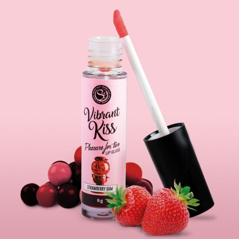 LIP GLOSS VIBRANT KISS STRAWBERRY GUM - Żel stymulujący dla par