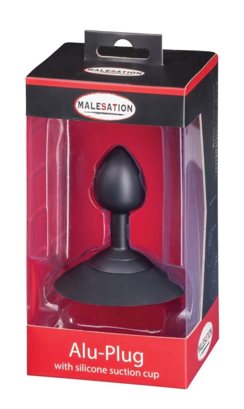 MALESATION Alu-Plug with suction cup small, black