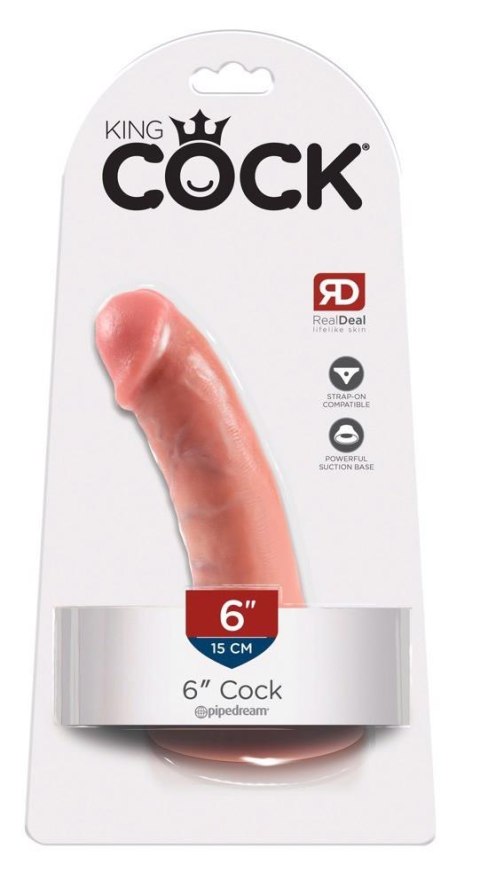 King Cock 6 inch Flesh - Realistyczne dildo cyberskóra