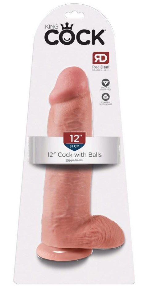 King Cock with balls 12 inch - Realistyczne dildo cyberskóra