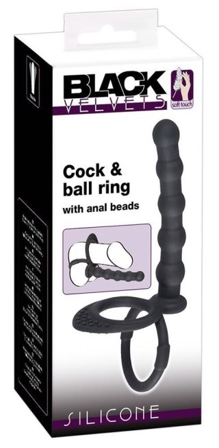 Black Velvets Cock & ball ring - pierścień erekcyjny