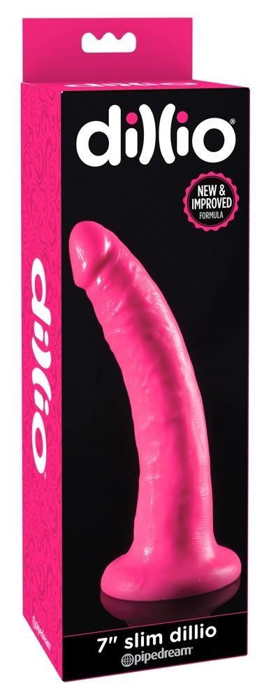 Dillio 7" Slim Pink - Różowe dildo na przyssawce