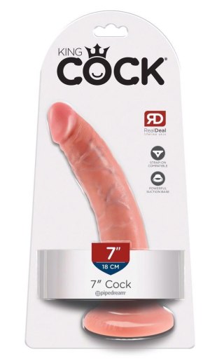 King Cock 7 inch Flesh - Realistyczne dildo cyberskóra