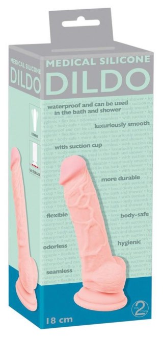 Medical Silicone Dildo 18 cm - Realistyczne dildo na przyssawce