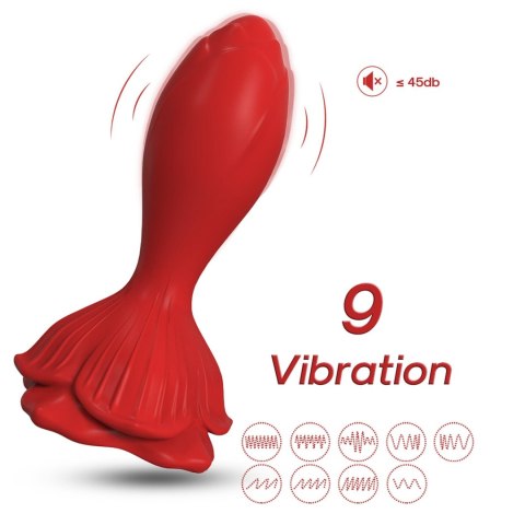 Rosenberg Red, 9 vibration functions - Wibrujący korek analny