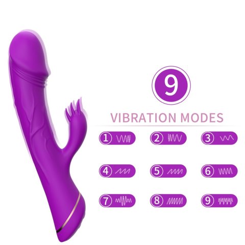 Rubberco Purple, 2* 9 vibration functions - Wibrator króliczek