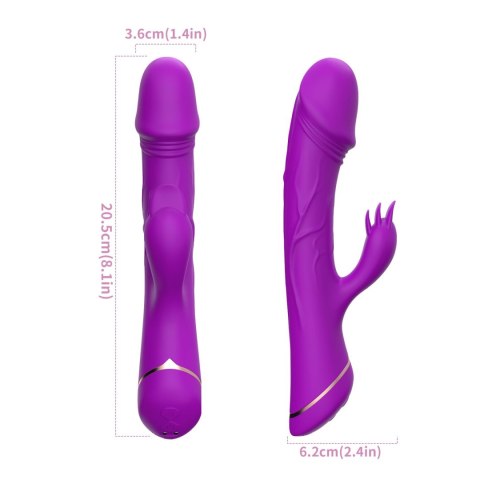 Rubberco Purple, 2* 9 vibration functions - Wibrator króliczek