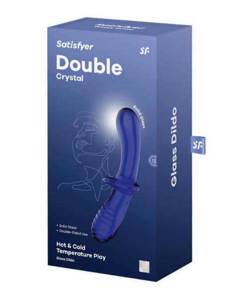 Satisfyer Double Crystal (light blue) - Szklane dildo