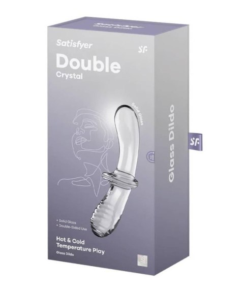 Satisfyer Double Crystal (transparent) - Szklane dildo