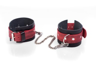 Cuffs Crazy Horse Red, Big - skórzane kajdanki czerwone