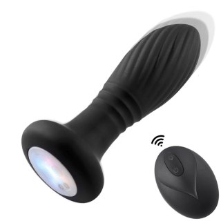 Lighting anal plug black - Wibrujący korek analny