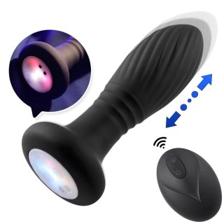 Lighting anal plug black - Wibrujący korek analny