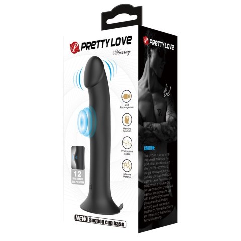 PRETTY LOVE - Murray BLACK, 12 vibration functions 12 pulse wave settings Suction base - Wibrator analny