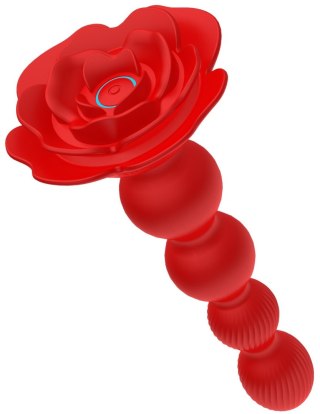 Rose rotating anal beads - Wibrujący korek analny