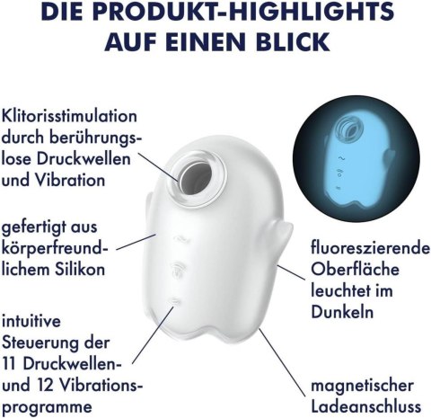 Satisfyer Glowing Ghost White - bezdotykowy masażer łechtaczki