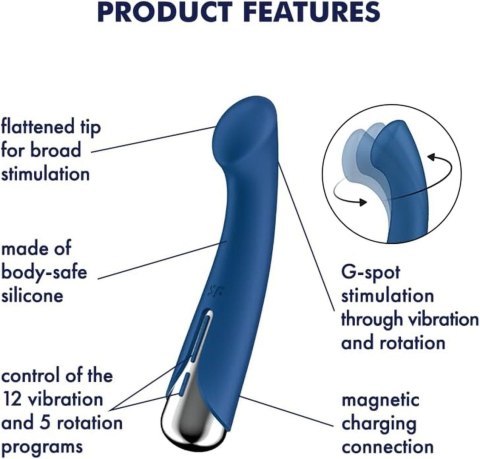 Satisfyer Spinning G-Spot 1 Blue - wibrator punktu G