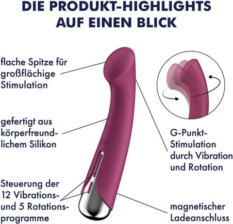 Satisfyer Spinning G-Spot 1 Red - wibrator punktu G