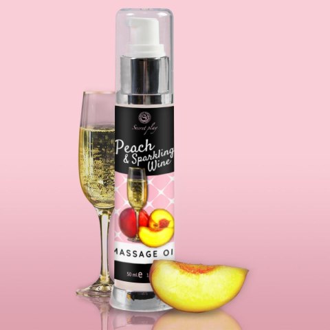 PEACH & SPARKLING WINE MASSAGE OIL 50 ML - Olejek do masażu