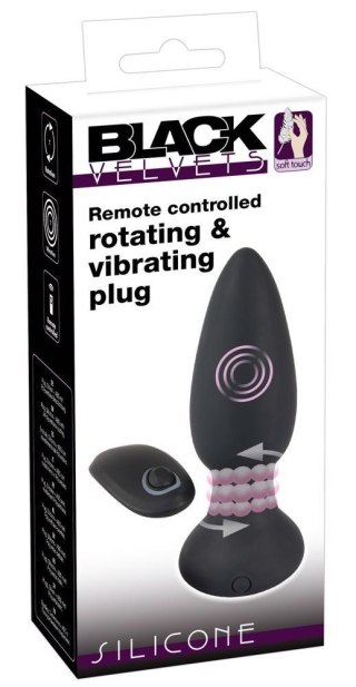 Black Velvets RC Rotating & vi - WIbrujący korek analny na pilota