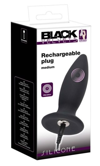 Black Velvets Recharge Plug M - Wibrujący korek analny