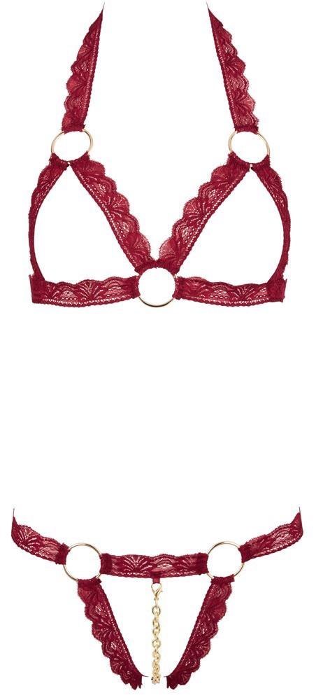 Bra Set open red M/L