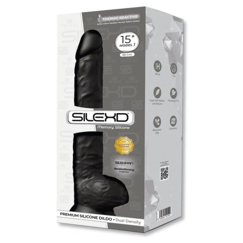 SD.Model 1 (15"") DD03 Black - Czarne realistyczne dildo