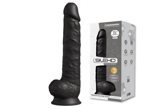 SD.Model 1 (15"") DD03 Black - Czarne realistyczne dildo