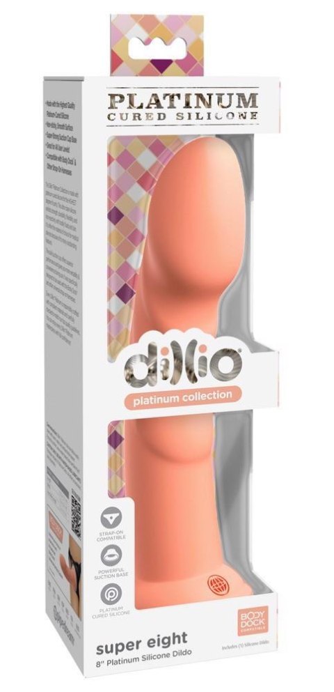 DP Super Eight Peach 8 inch - Realistyczne dildo na przyssawce