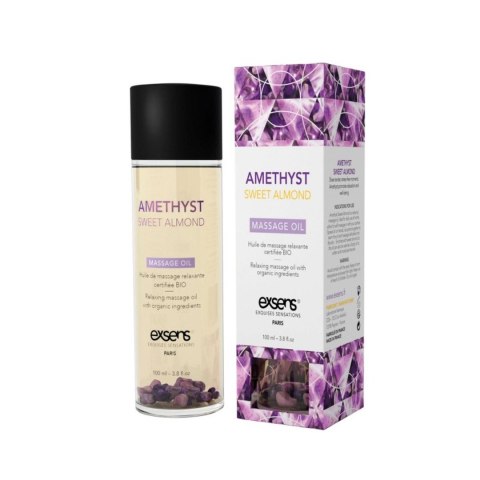 AMETHYST SWEET ALMOND Organic Massage Oil with stones 100 ml - Olejek do masażu