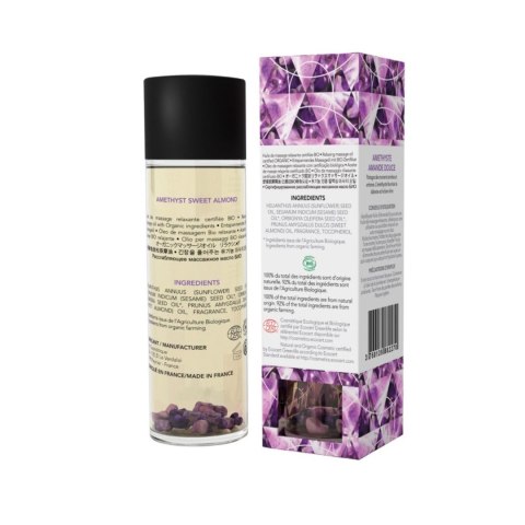 AMETHYST SWEET ALMOND Organic Massage Oil with stones 100 ml - Olejek do masażu