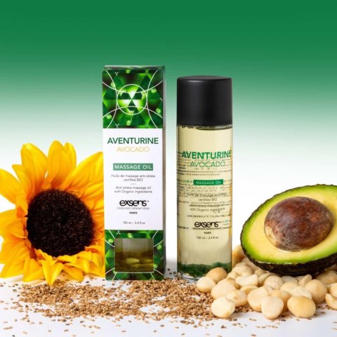 AVENTURINE AVOCADO Organic Massage Oil with stones 100 ml - Olejek do masażu