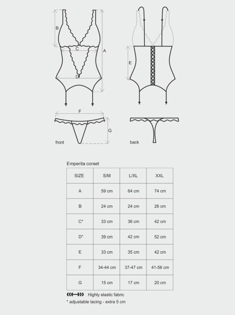 Bielizna-Emperita gorset i stringi L/XL