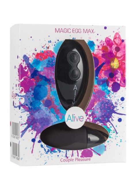 Magic Egg Max Remote control. Func:10.Black. AAA - wibrator jajeczko