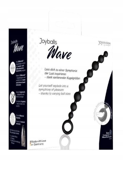 Plug/kulki-Joyballs anal Wave, long, black - Koraliki analne