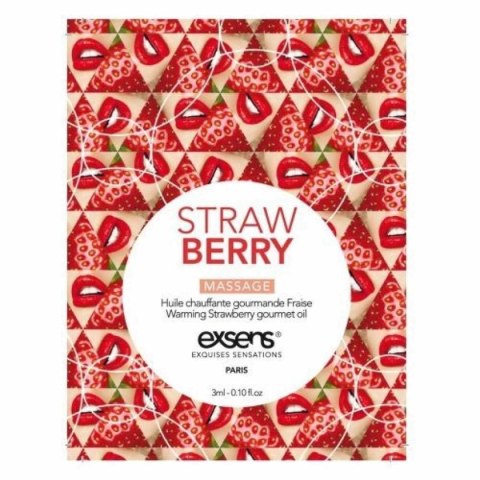 STRAWBERRY SACHET Warming gourmet massage oil (3 ml x 10 szt.) - Olejek do masażu