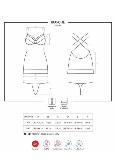 860-CHE-1 koszulka i stringi czarna M/L