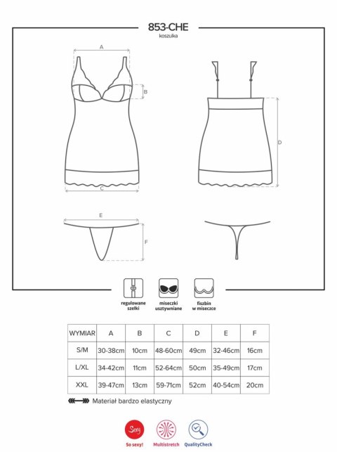 Bielizna-853-CHE-1 koszulka i stringi L/XL