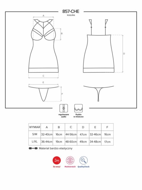 Bielizna-857-CHE-1 koszulka i stringi S/M