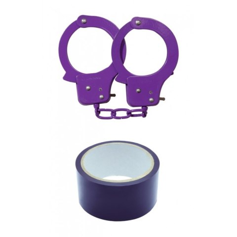 Purple Sex Extra PVC Ribbon and Handcuffs