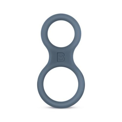 Boners Silicone Cock Ring And Ball Stretcher - Grey - pierścień erekcyjny