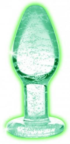 Glow in the dark glass anal plug - Szklany korek analny