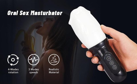 Head Rotating Stimulating Masturbator - Masturbator wibrujący z opcją rotacji