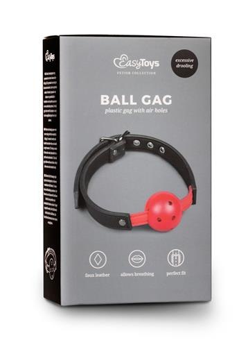 Ball Gag With PVC Ball - Red - Knebel z kulką