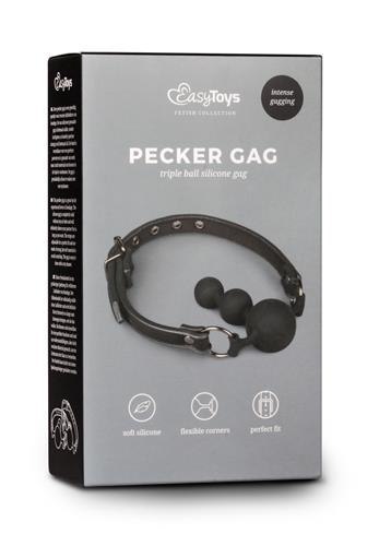 Ball Gag With Silicone Beads - Knebel w kształcie koralików analnych