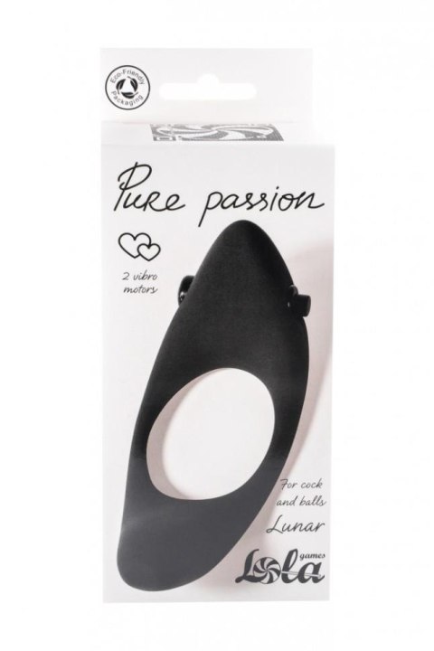 Erection Vibroring Pure Passion Lunar Black - Wibrujący pierścień na penisa