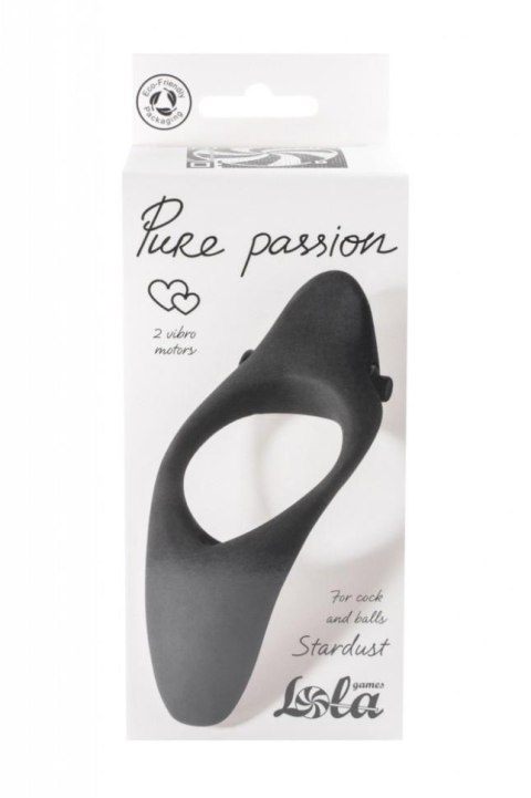 Erection Vibroring Pure Passion Stardust Black - Wibrujący pierścień na penisa