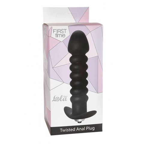 Plug-Anal Twisted Vibrating Black - Wibrujący korek analny