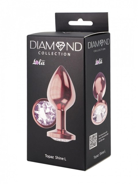 Butt Plug Diamond Moonstone Shine L Rose Gold - Metalowy korek analny