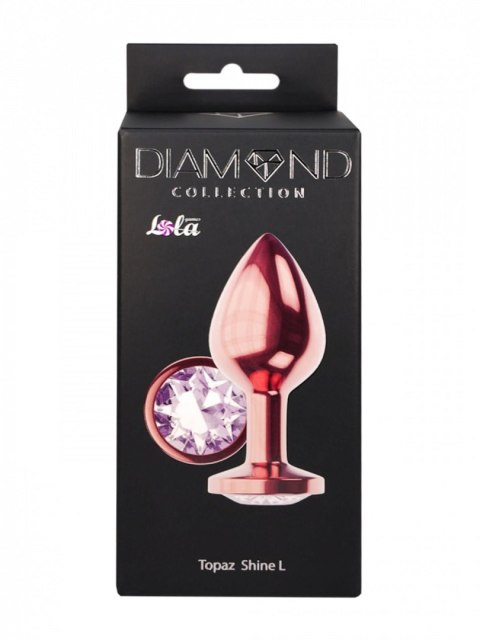 Butt Plug Diamond Moonstone Shine L Rose Gold - Metalowy korek analny